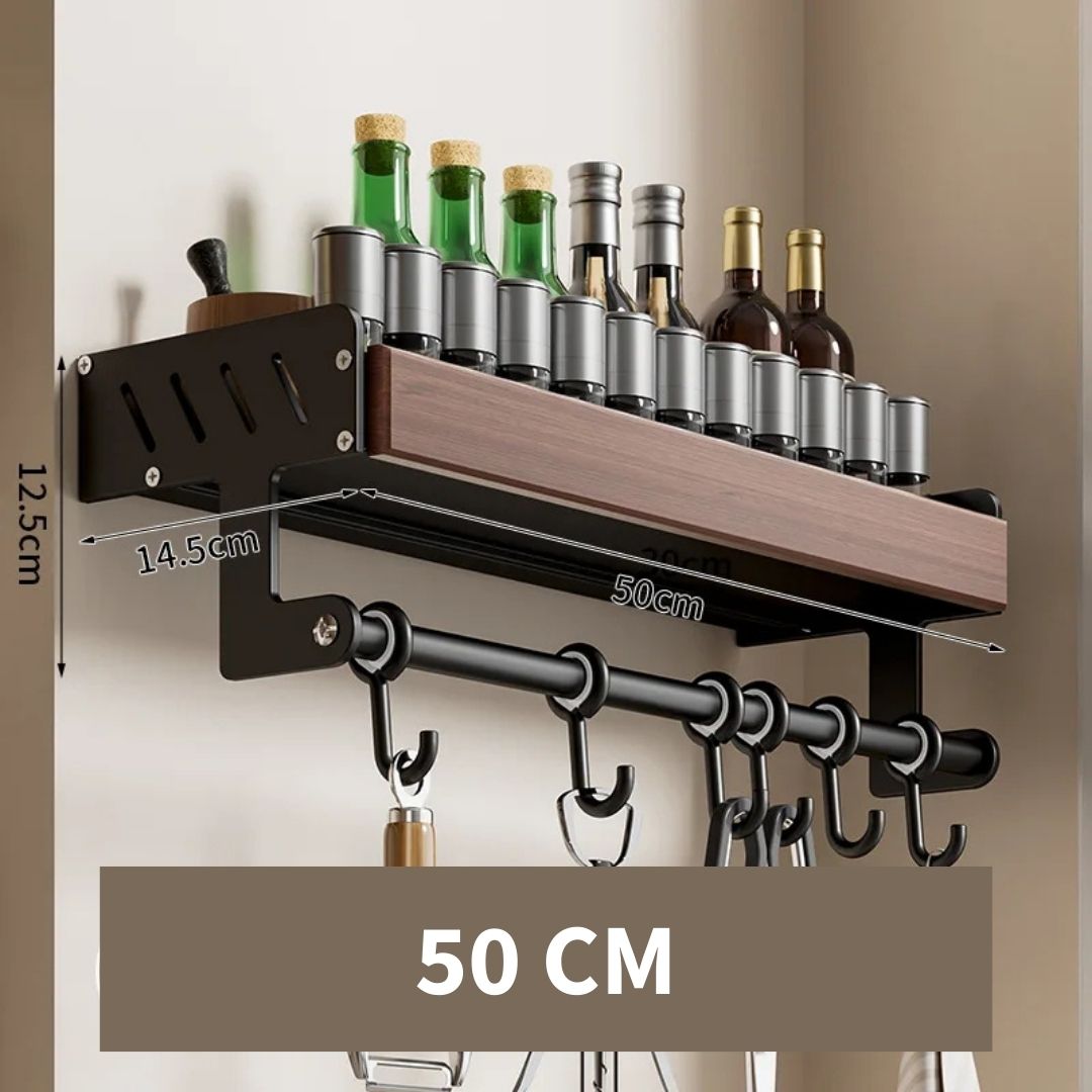 Etagère à Epice Murale avec Barre de Suspension