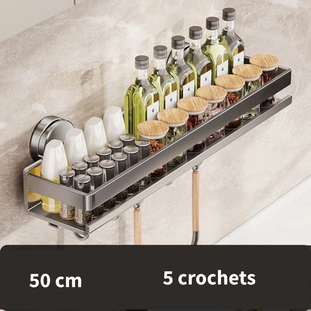 Etagère Murale Métal Cuisine avec Crochets