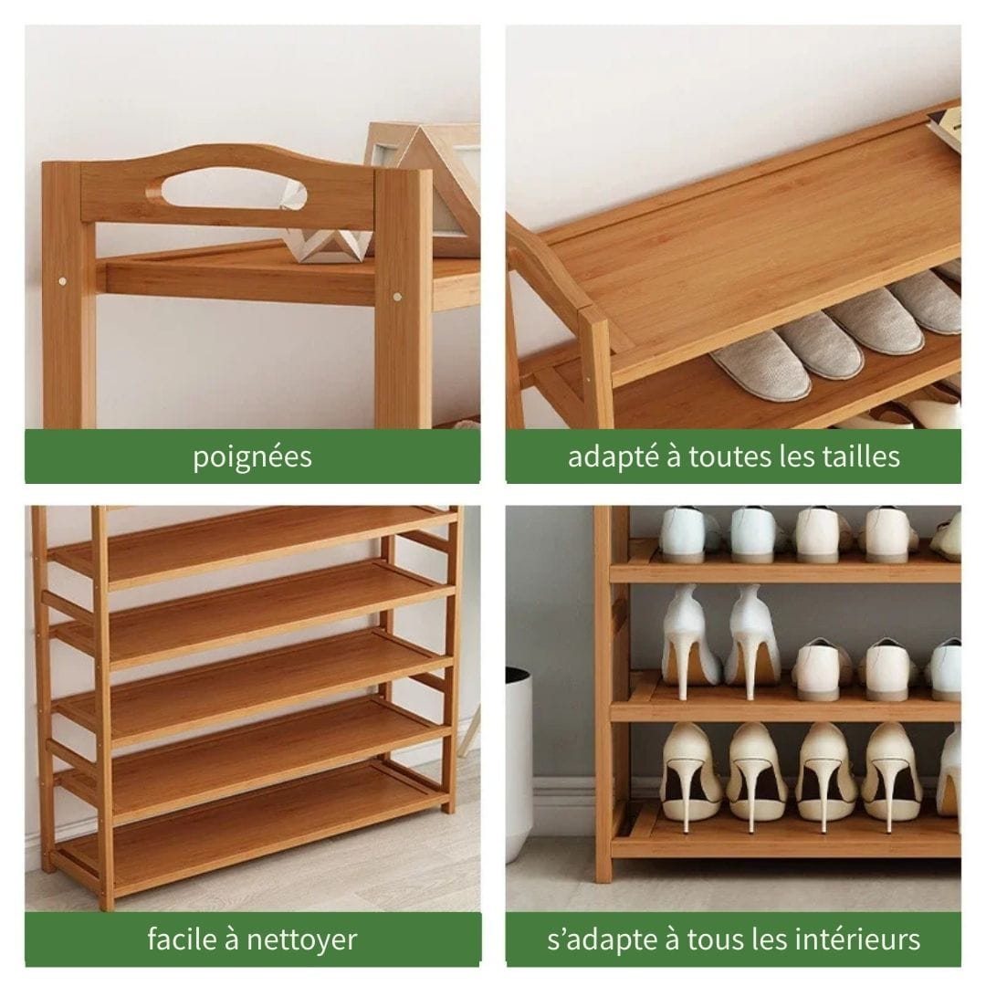 Etagère Chaussures Bois | Bambou