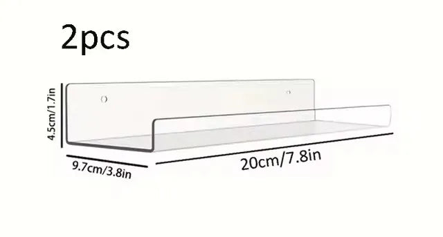 Etagère Murale Transparente sans perçage (Lot de 2)