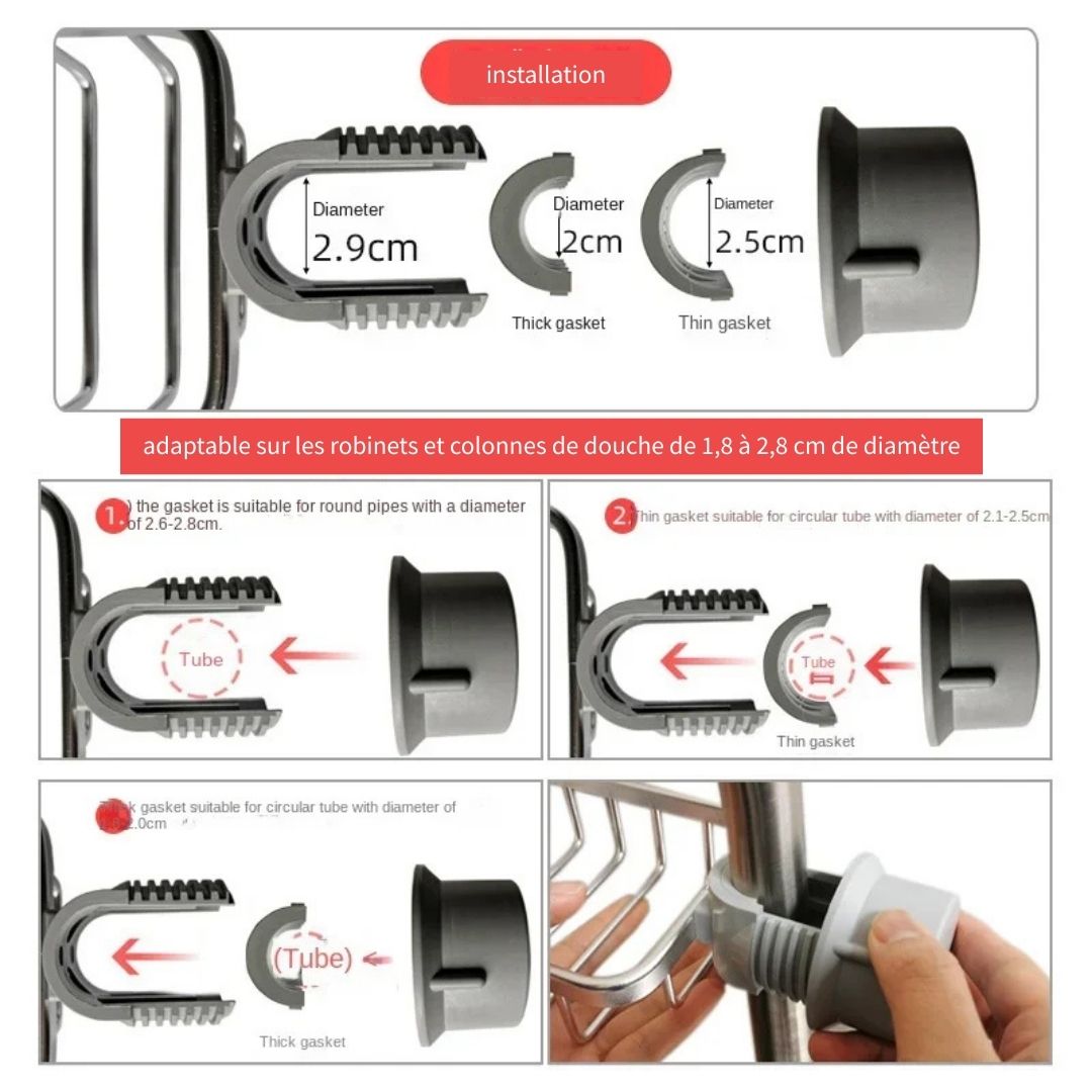 Panier de Douche sans Perçage