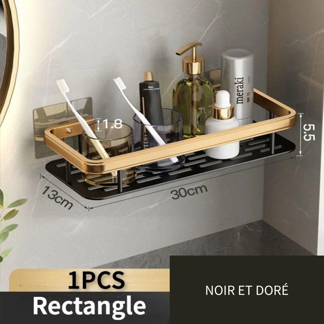 Etagère Murale Métal Noir et Doré