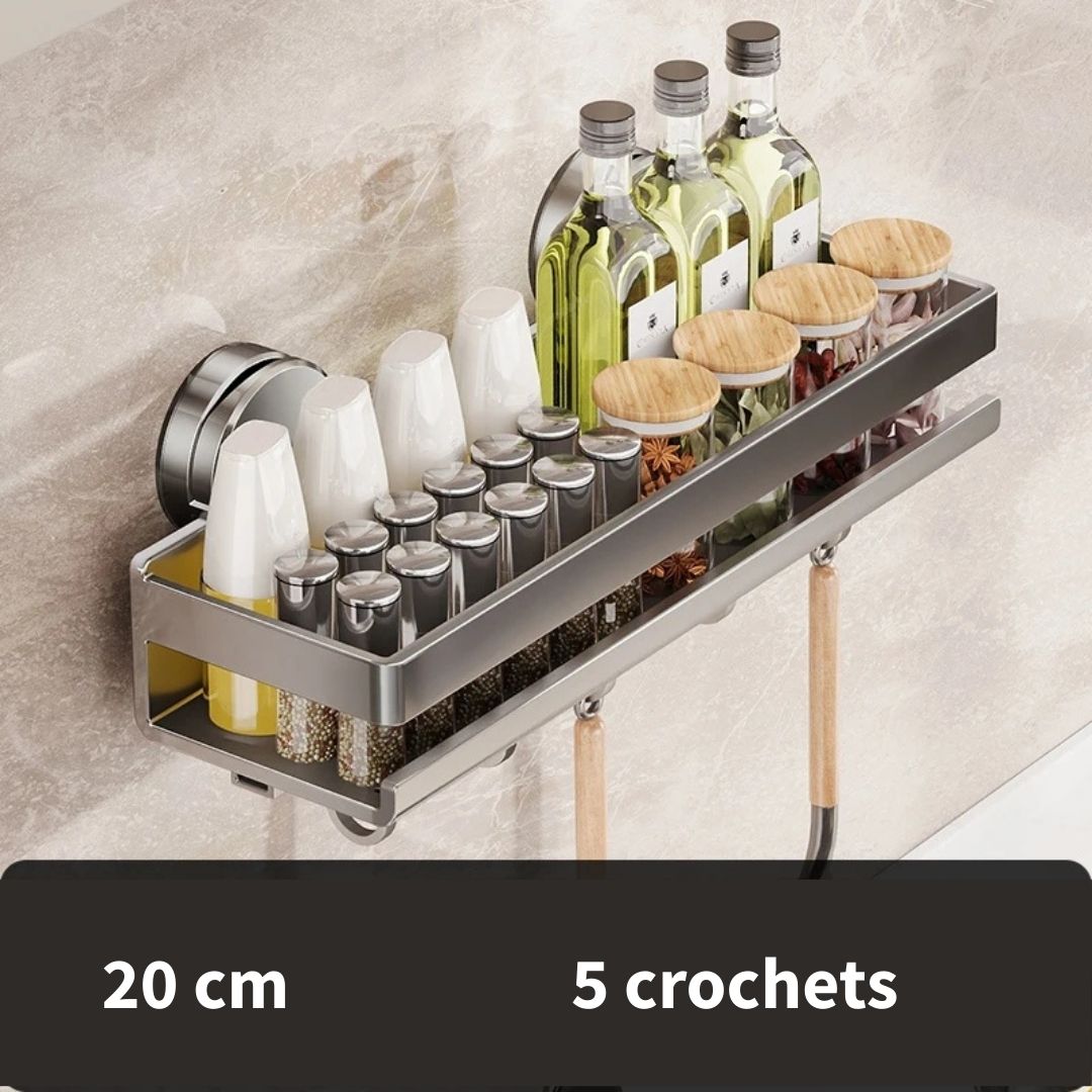 Etagère Murale Métal Cuisine avec Crochets
