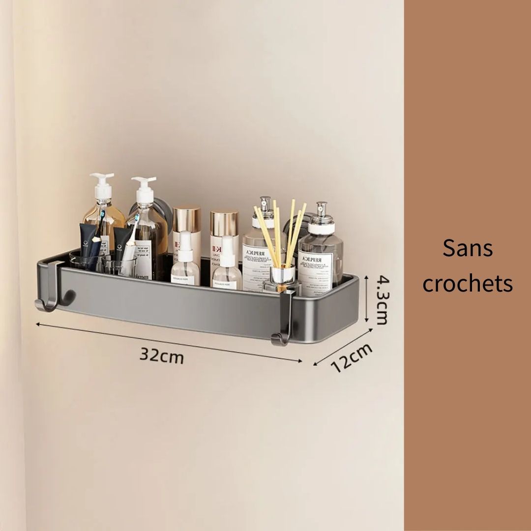 Etagère Aluminium de Salle de Bain sans Perçage
