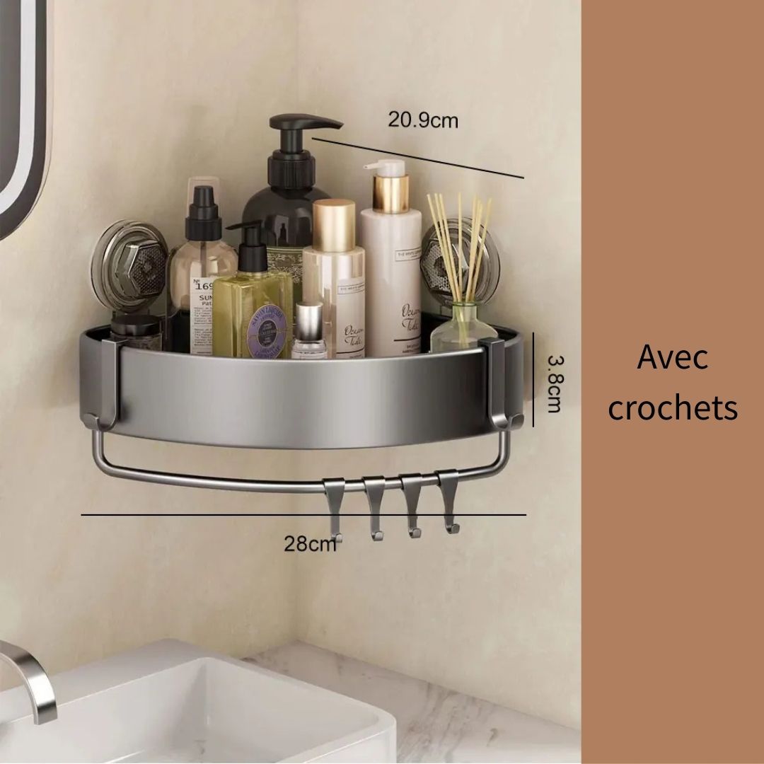 Etagère d'Angle Alu Salle de Bain
