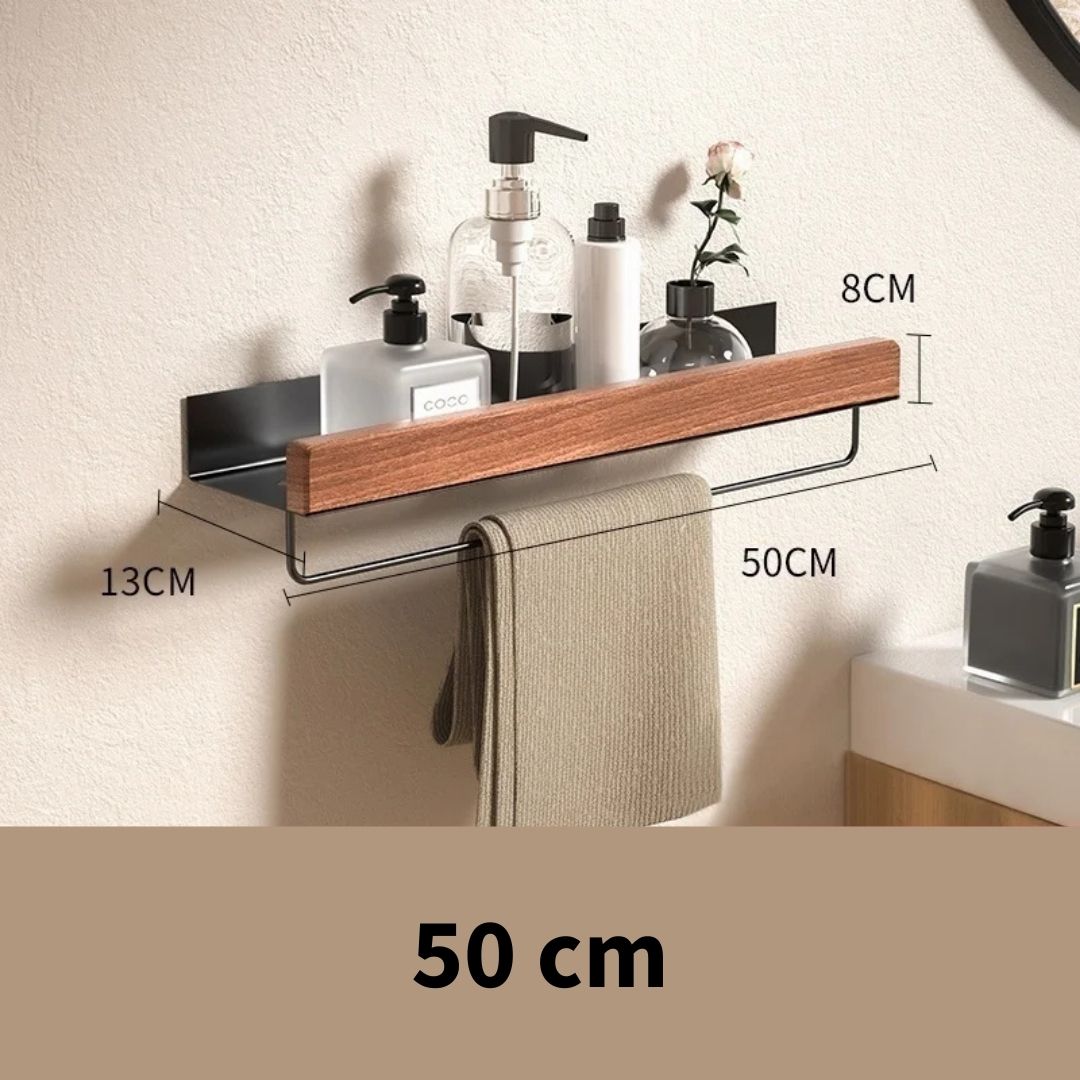 Etagere Murale Noire Alu et Bois