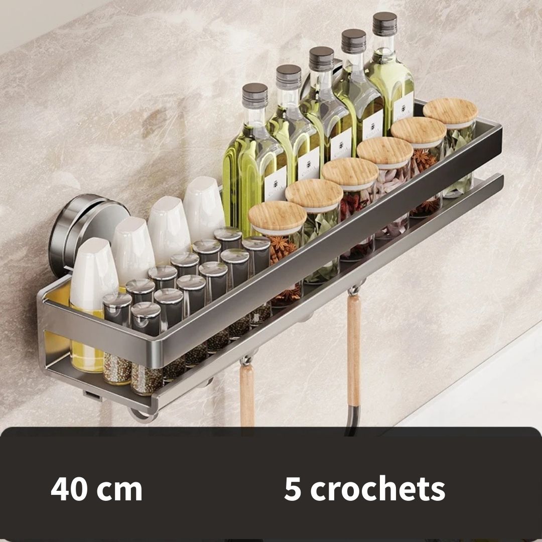 Etagère Murale Métal Cuisine avec Crochets