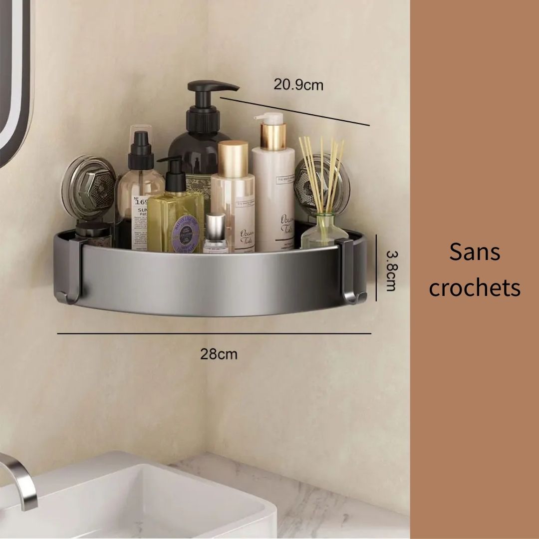 Etagère d'Angle Alu Salle de Bain