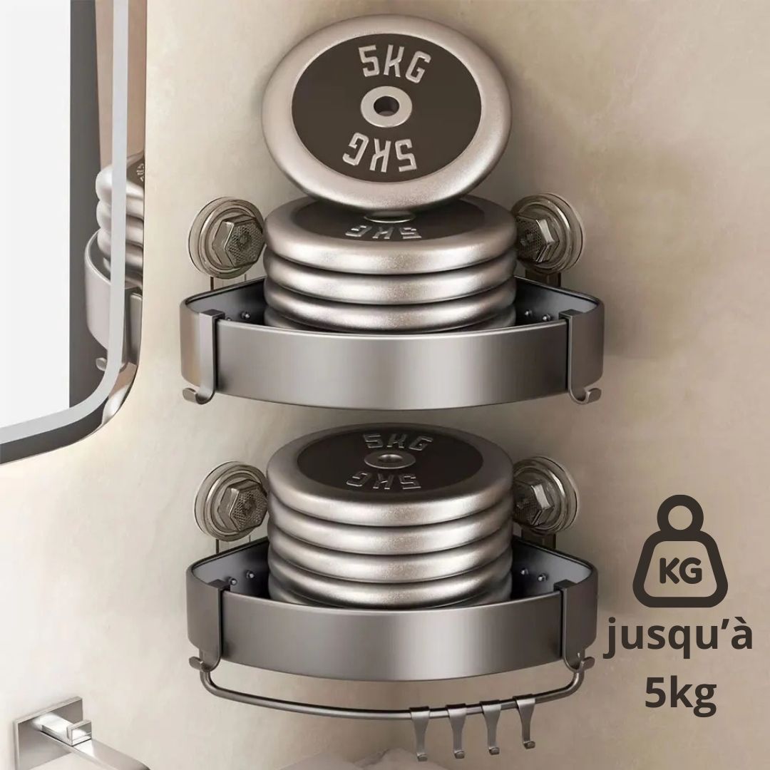 Etagère d'Angle Alu Salle de Bain