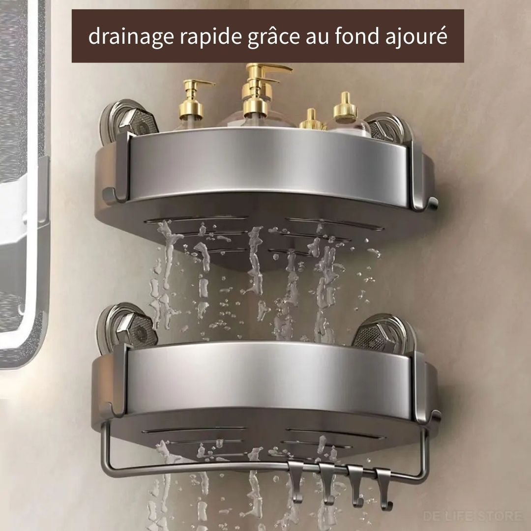 Etagère d'Angle Alu Salle de Bain