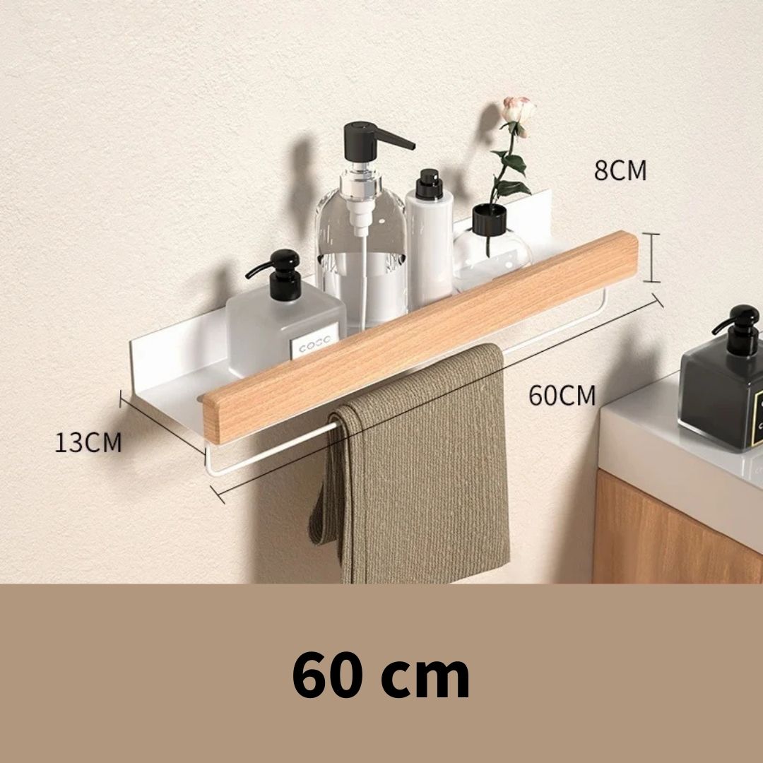 Etagère Murale Blanche Alu et Bois