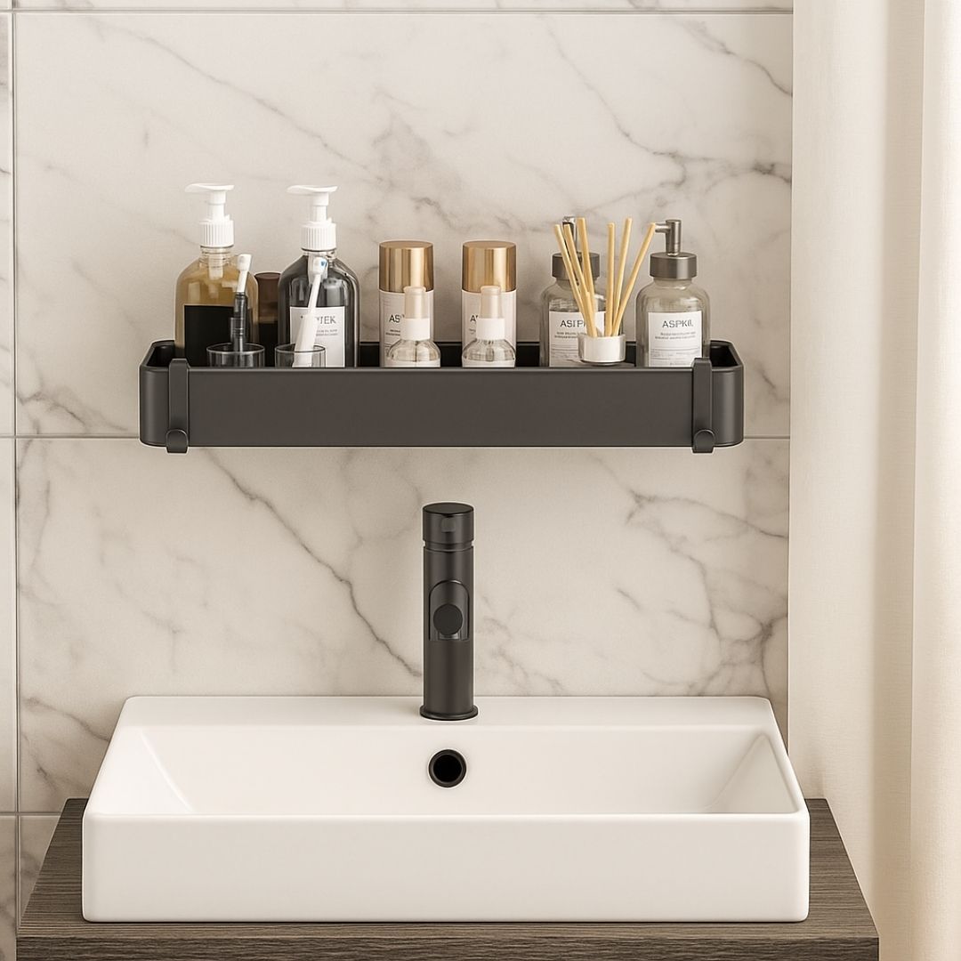 Etagère Aluminium de Salle de Bain sans Perçage