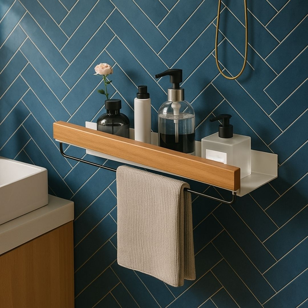 Etagère Murale Blanche Alu et Bois