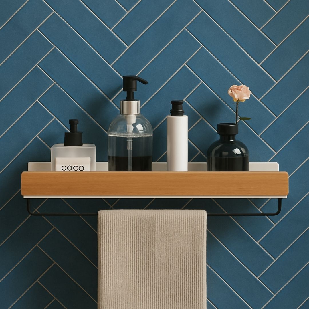 Etagère Murale Blanche Alu et Bois