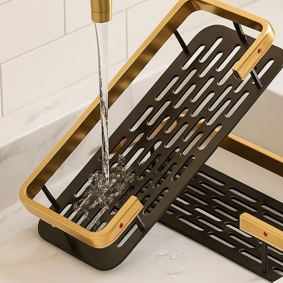 Etagère Murale Métal Noir et Doré