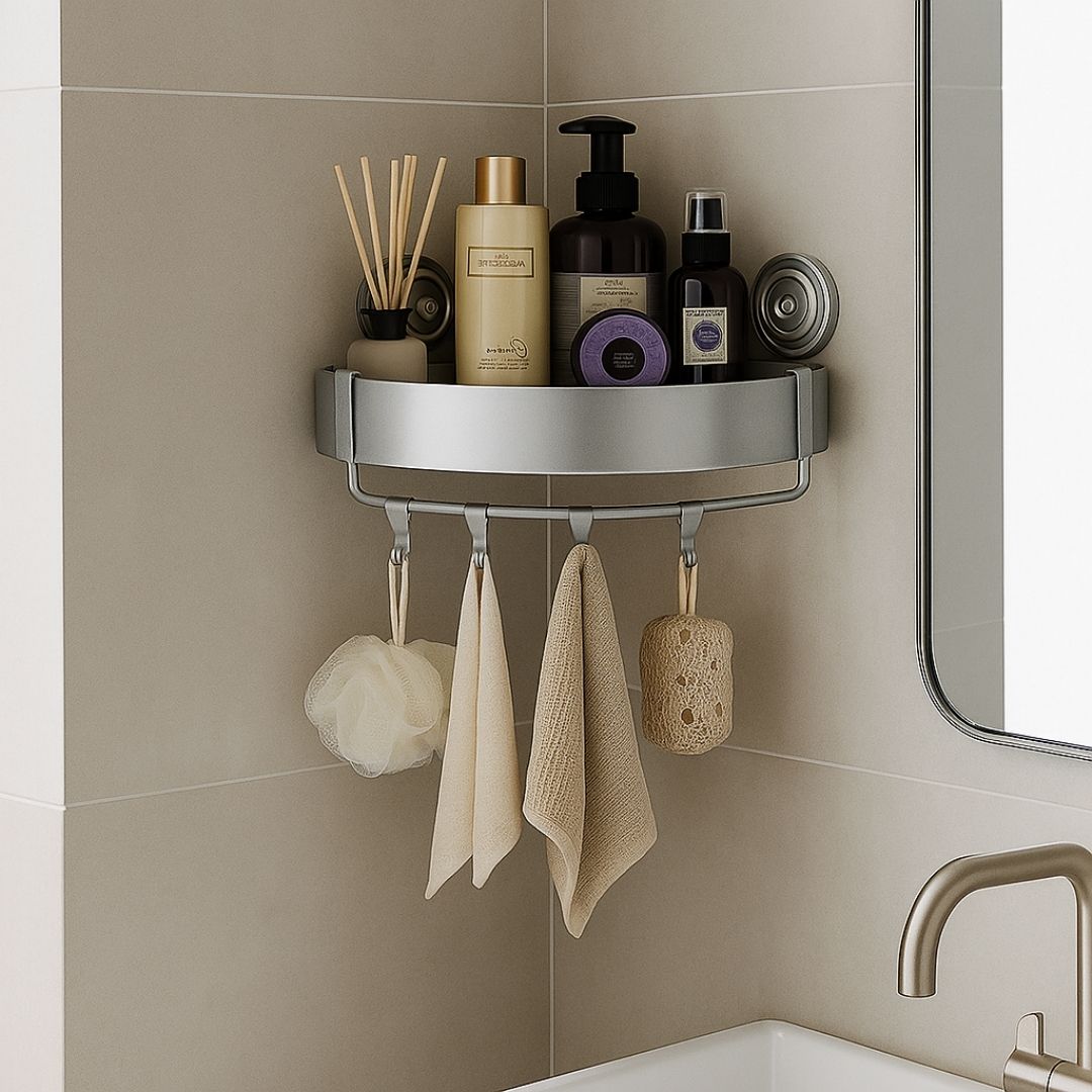 Etagère d'Angle Alu Salle de Bain