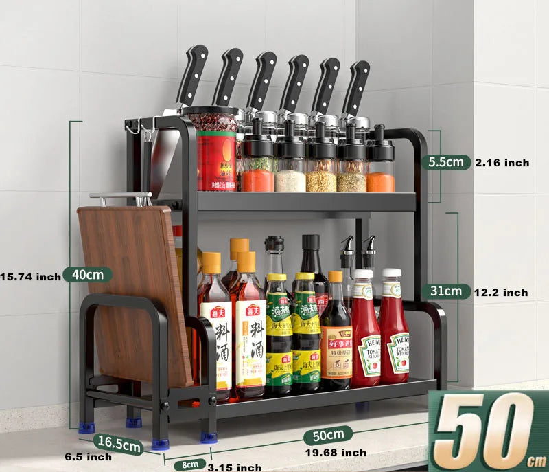 Support à Epices et Bouteilles pour Cuisine