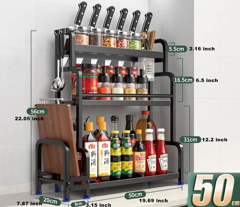 Support à Epices et Bouteilles pour Cuisine