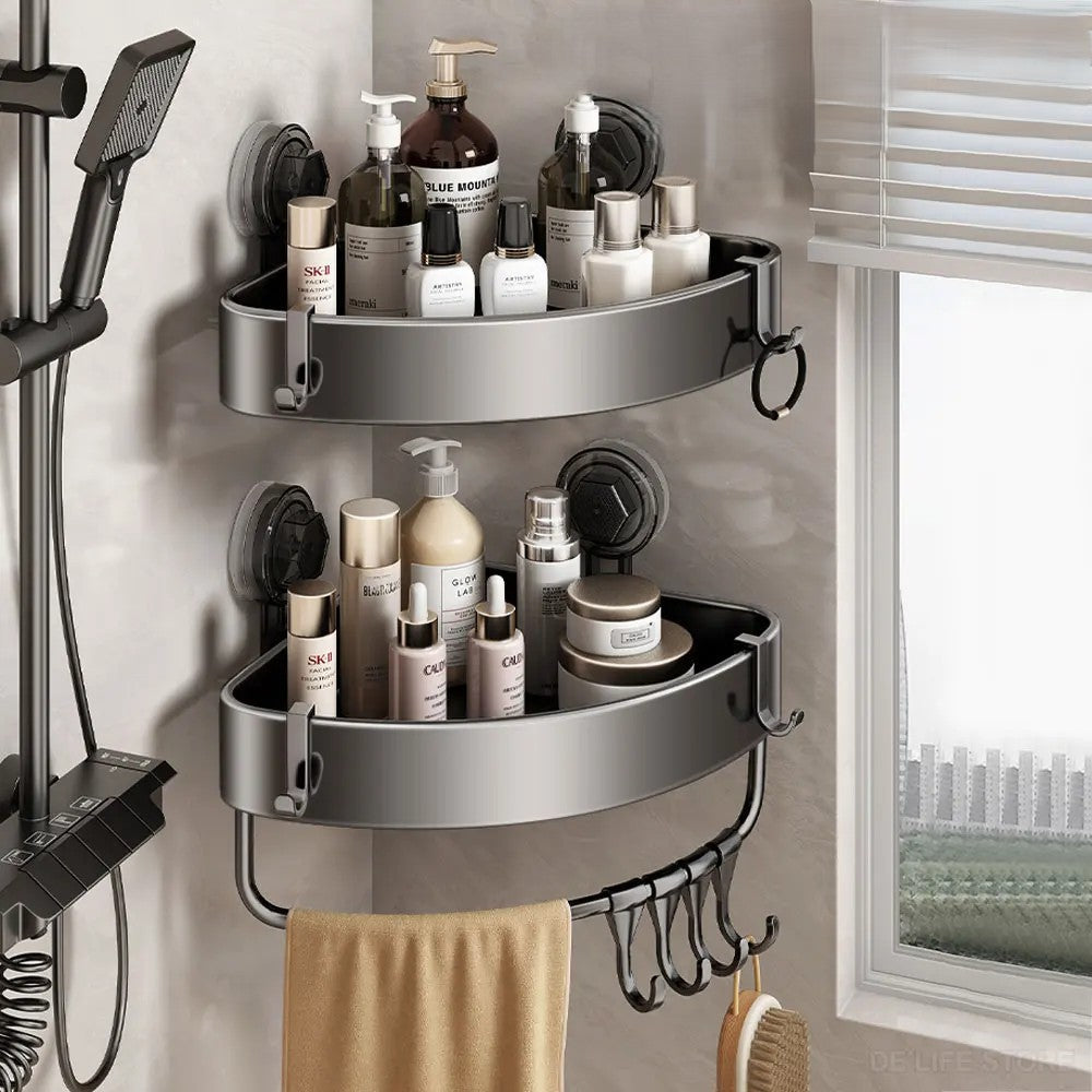 Etagère d'Angle Alu Salle de Bain