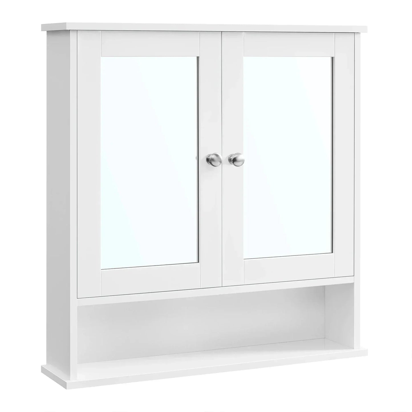 Armoire de Salle de Bain avec Miroir | Blanc, Gris
