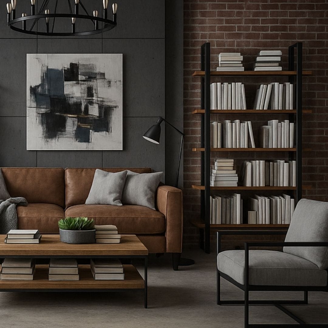 Bibliothèque style Industriel Bois et Métal