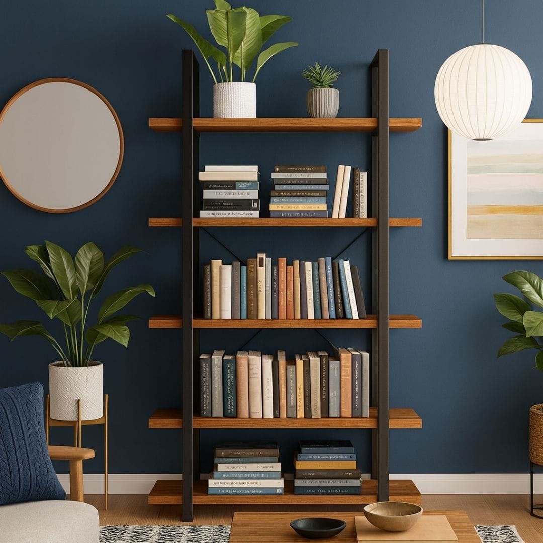 Bibliothèque style Industriel Bois et Métal