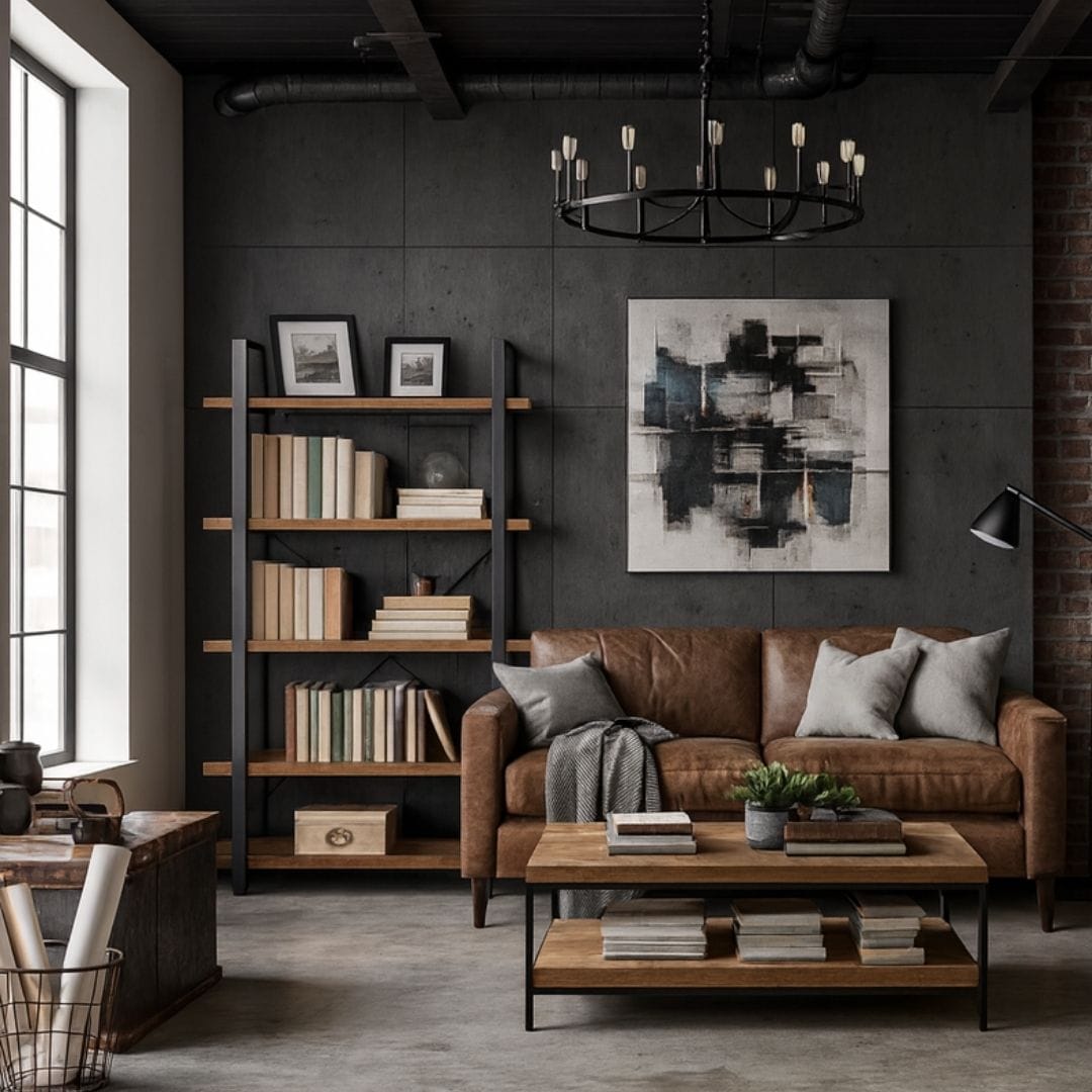 Bibliothèque style Industriel Bois et Métal