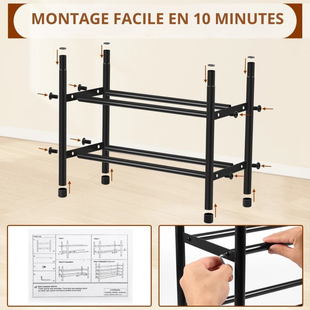 Etagère à chaussure en Métal Rétractable