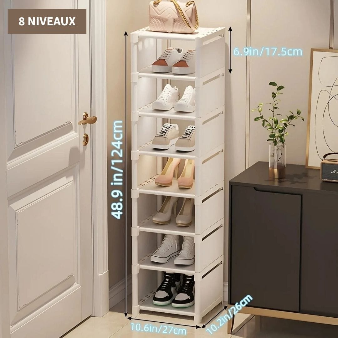 Etagère Chaussure Blanc | Métal et Tissus