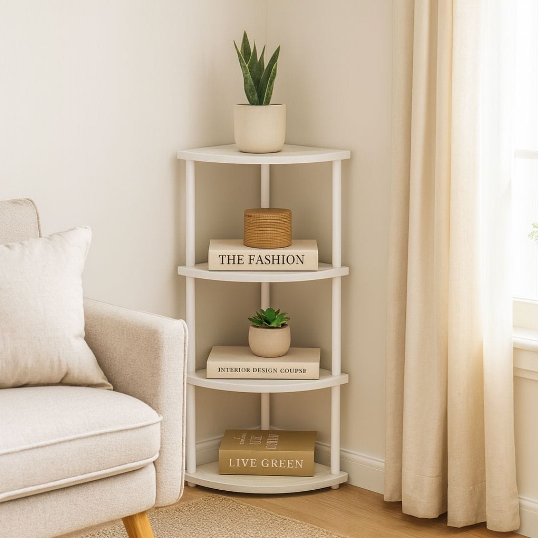 Etagère d'angle Blanche
