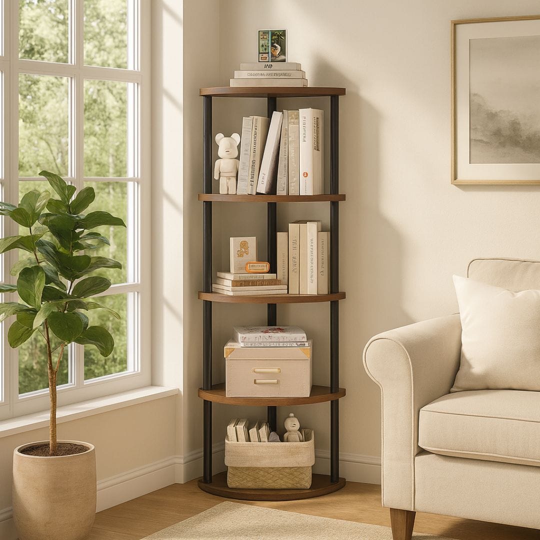 Etagère d'Angle Bois Foncé