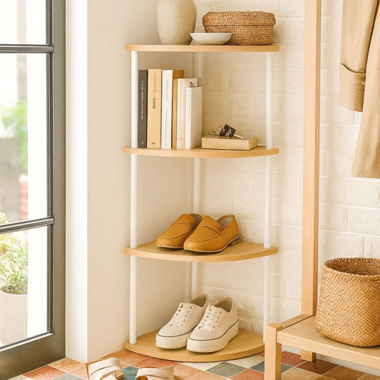 Etagère d'Angle en Bois Clair