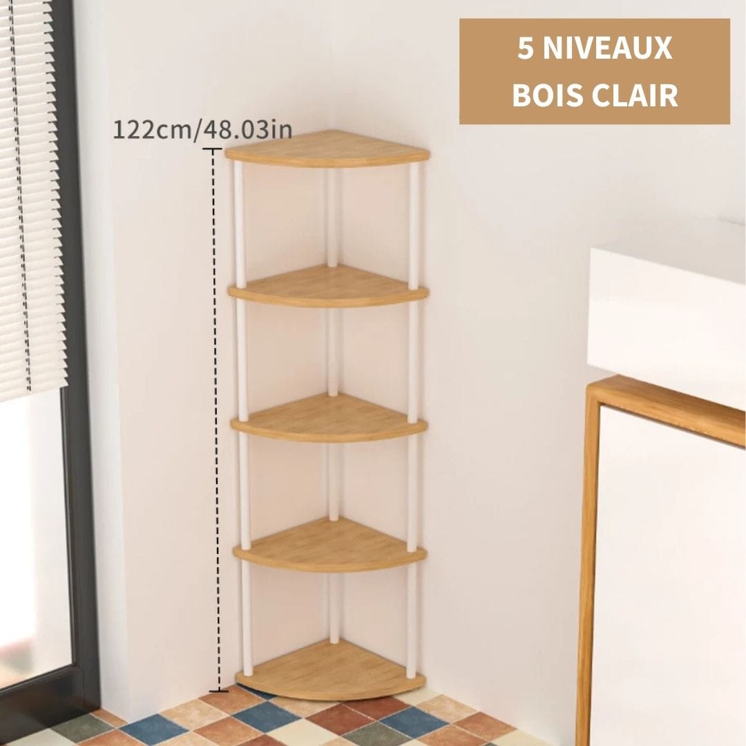 Etagère d'Angle en Bois Clair