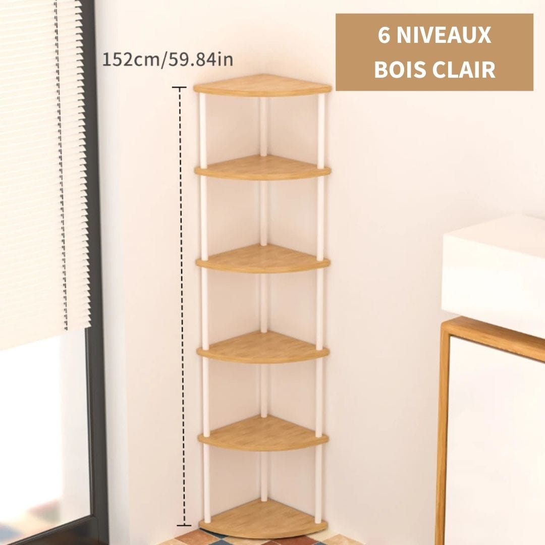 Etagère d'Angle en Bois Clair