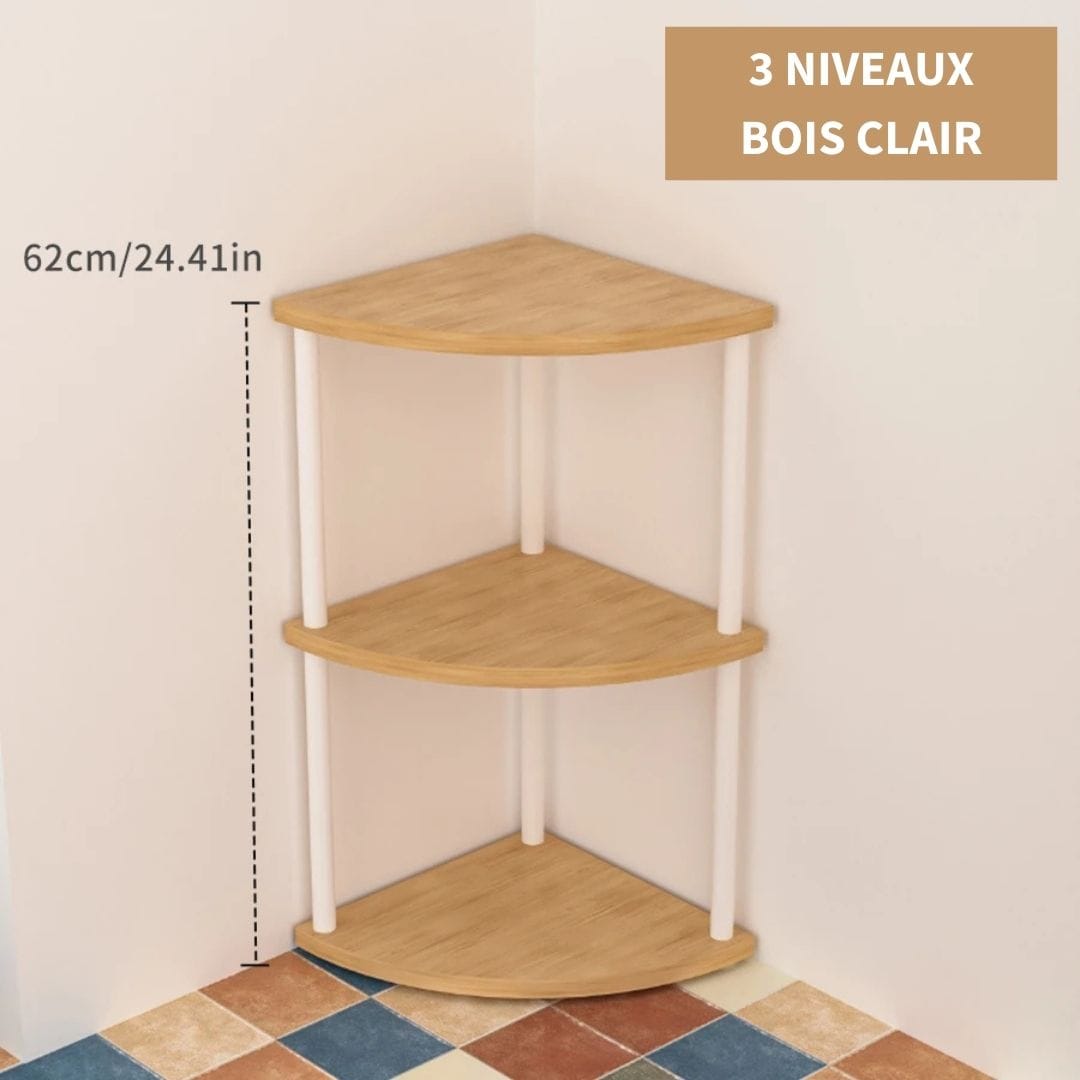 Etagère d'Angle en Bois Clair