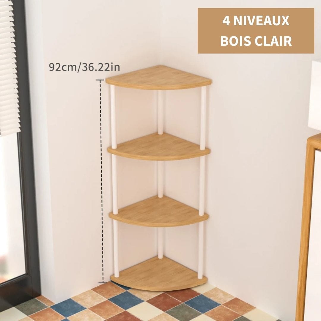 Etagère d'Angle en Bois Clair