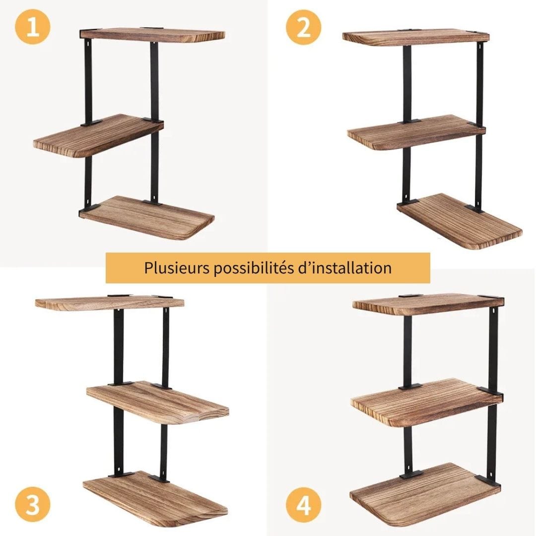 Etagère d'angle murale Industrielle