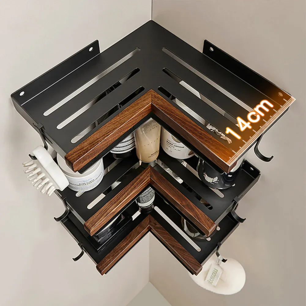 Etagère de Douche Aluminium et Bois