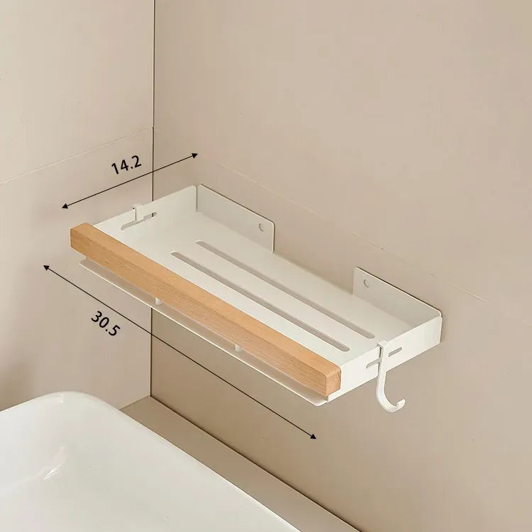 Etagère de Douche Aluminium et Bois