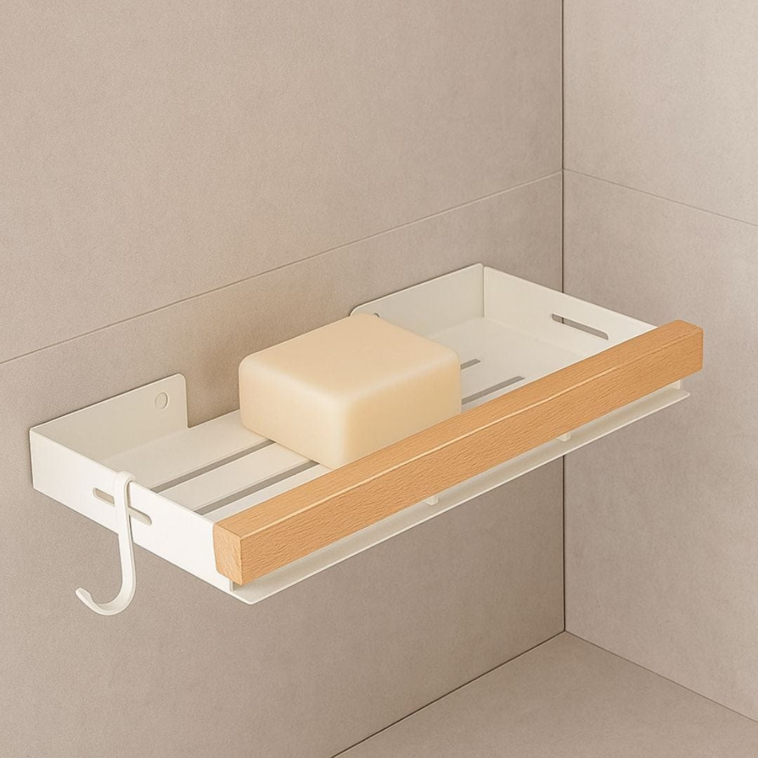 Etagère de Douche Aluminium et Bois
