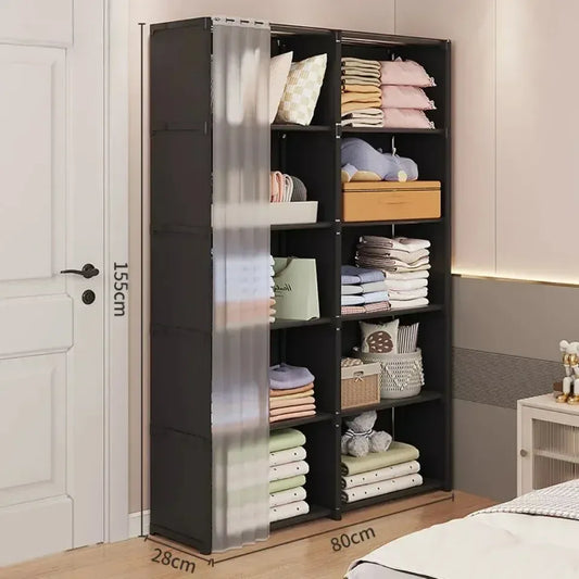 Étagère de Rangement | Armoire en Tissus Double