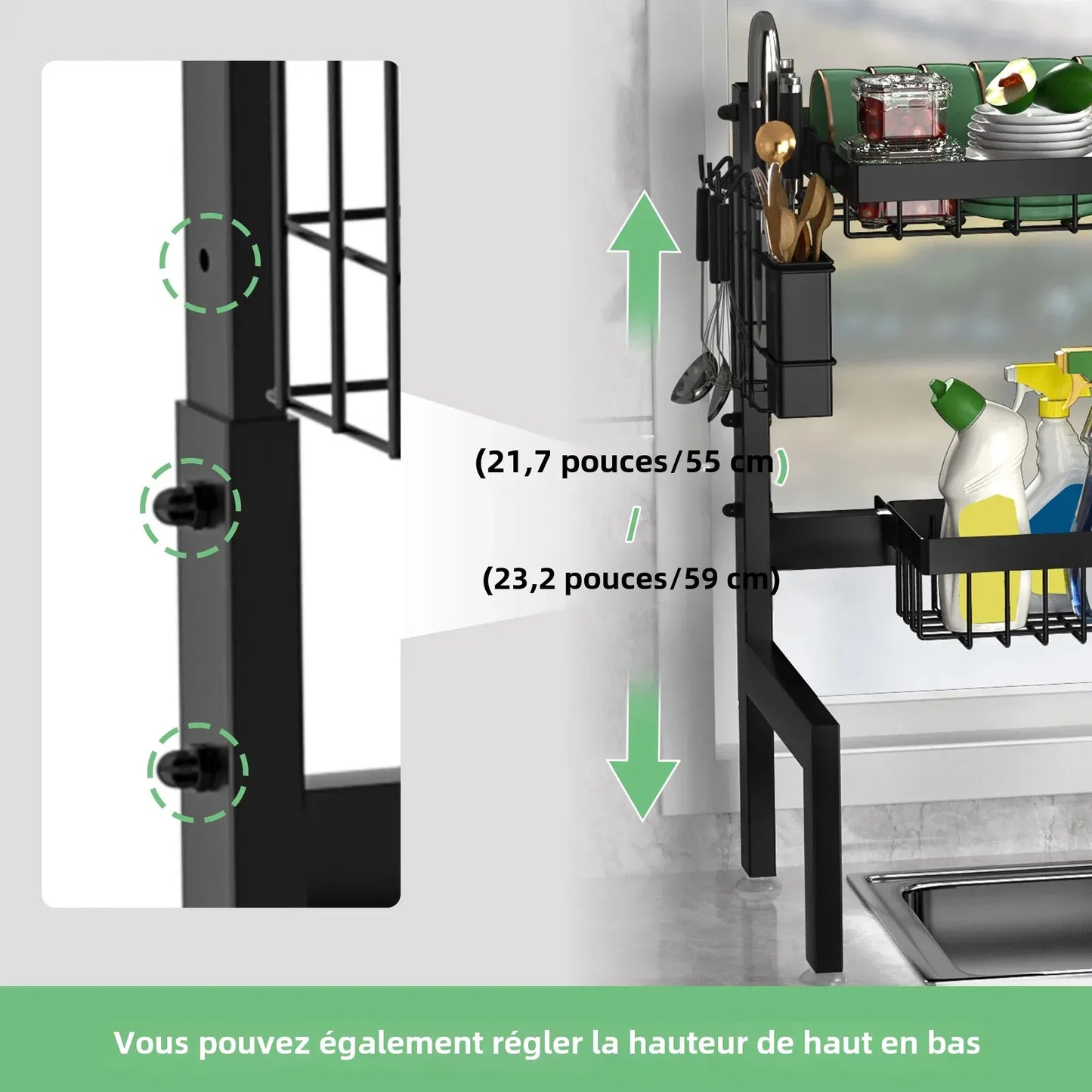 Etagere de Rangement Cuisine | Egouttoir sur Evier