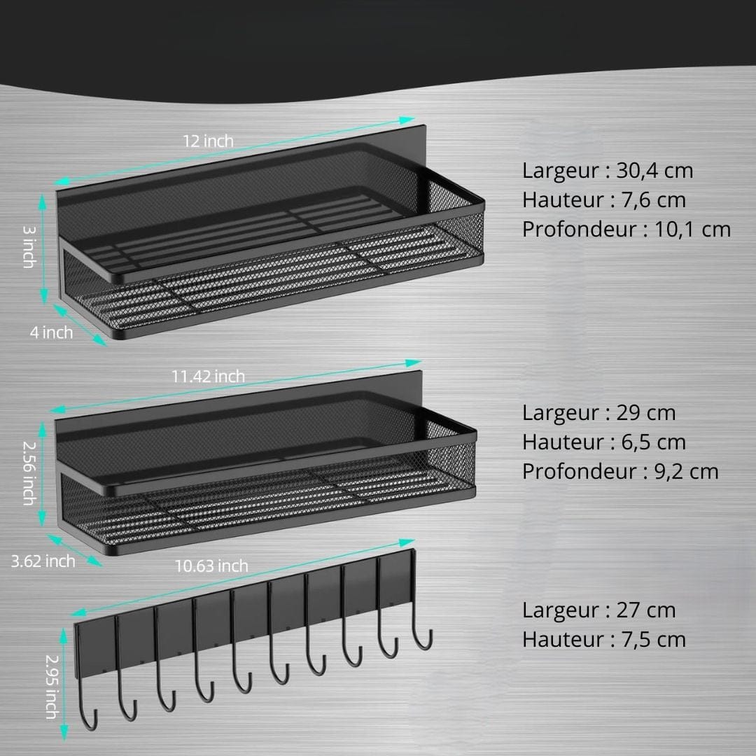 Etagère Magnétique Cuisine | Paniers & Crochets pour Réfrigérateur