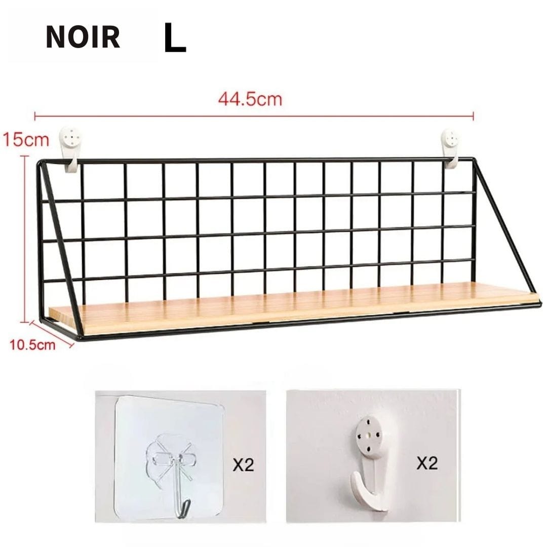 Etagère Murale Bois et Métal