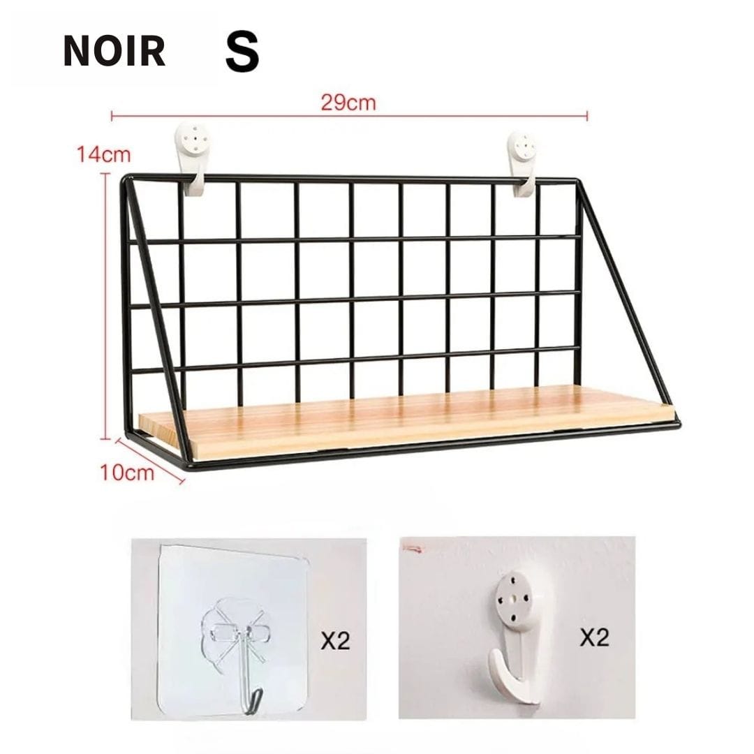 Etagère Murale Bois et Métal