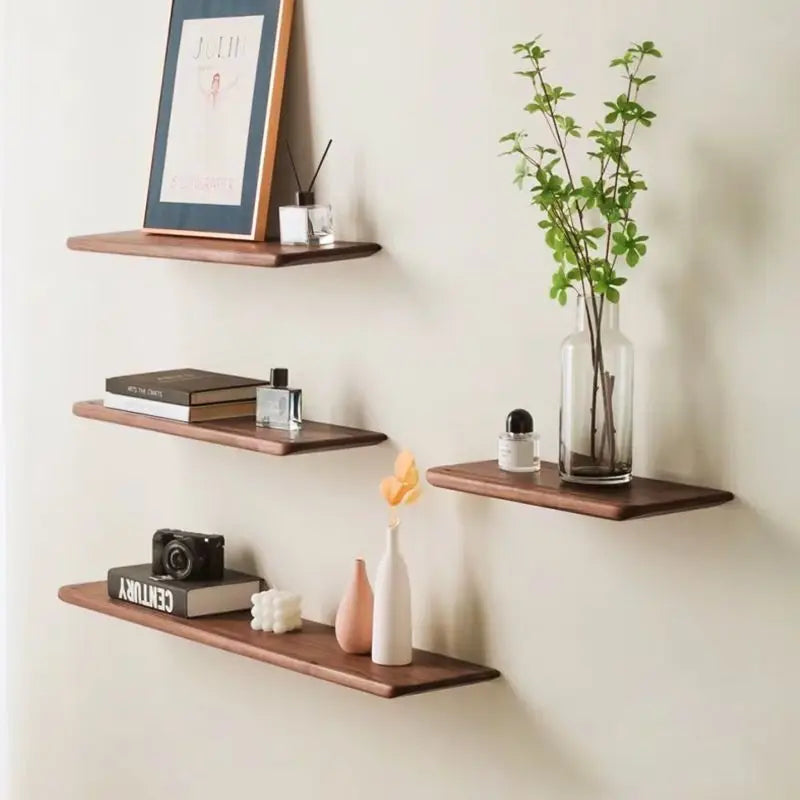 Etagère Murale Bois Massif en Noyer