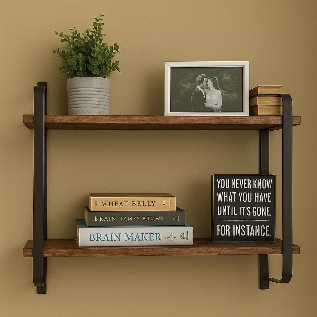Etagère murale bois métal industriel