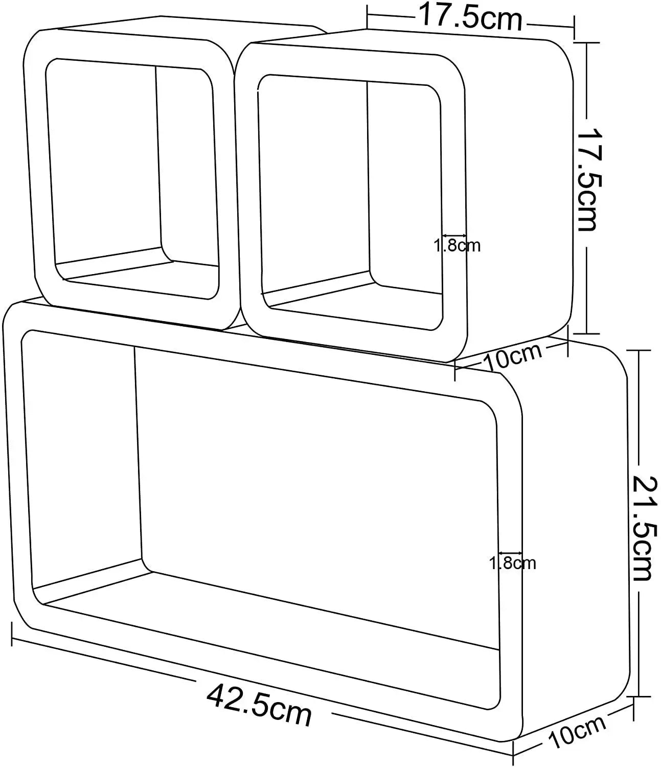 Etagère murale Cube (Lot de 3)