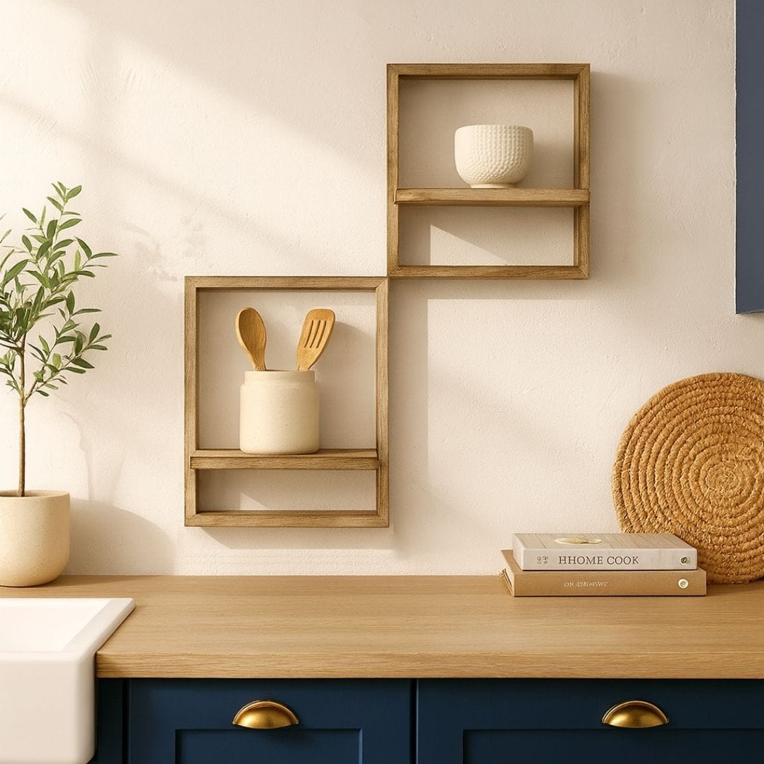 Etagère murale Cuisine Bois Carré