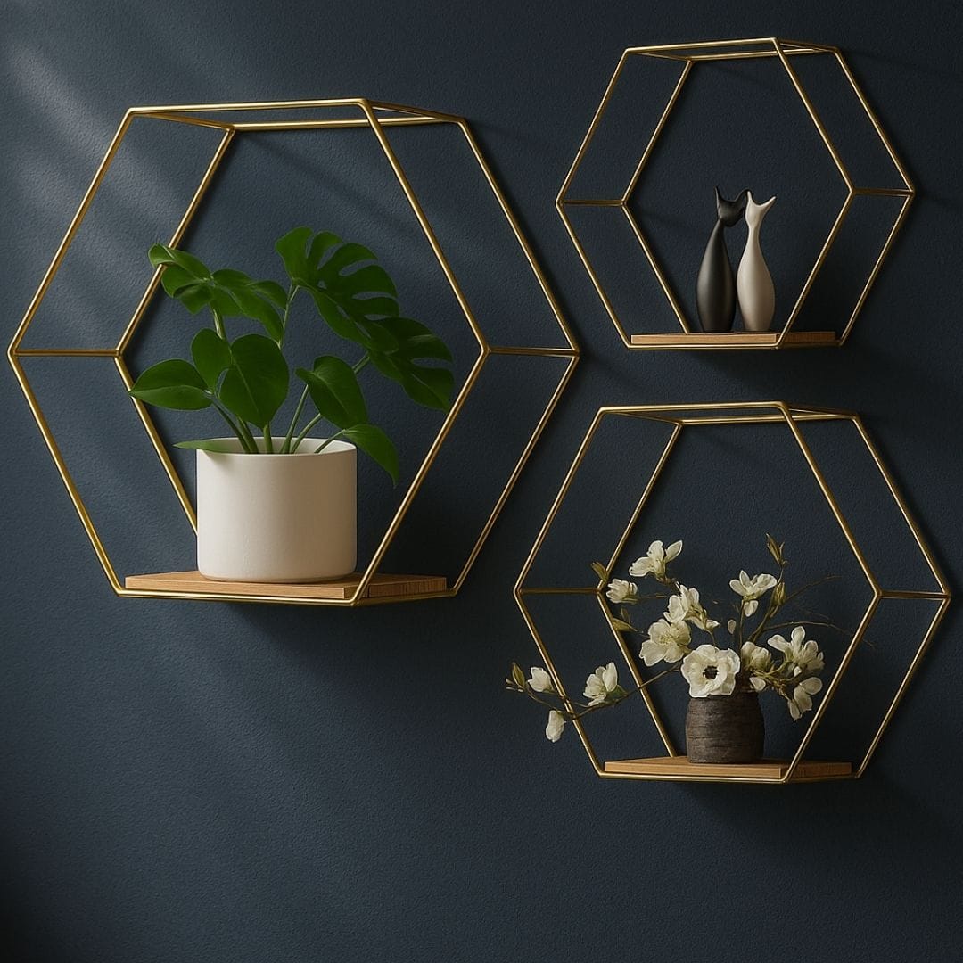Etagère Murale Hexagonale | Lot de 3